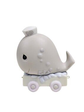 80s - 90s Precious Moments Whale - 10th birthday series train figurine
